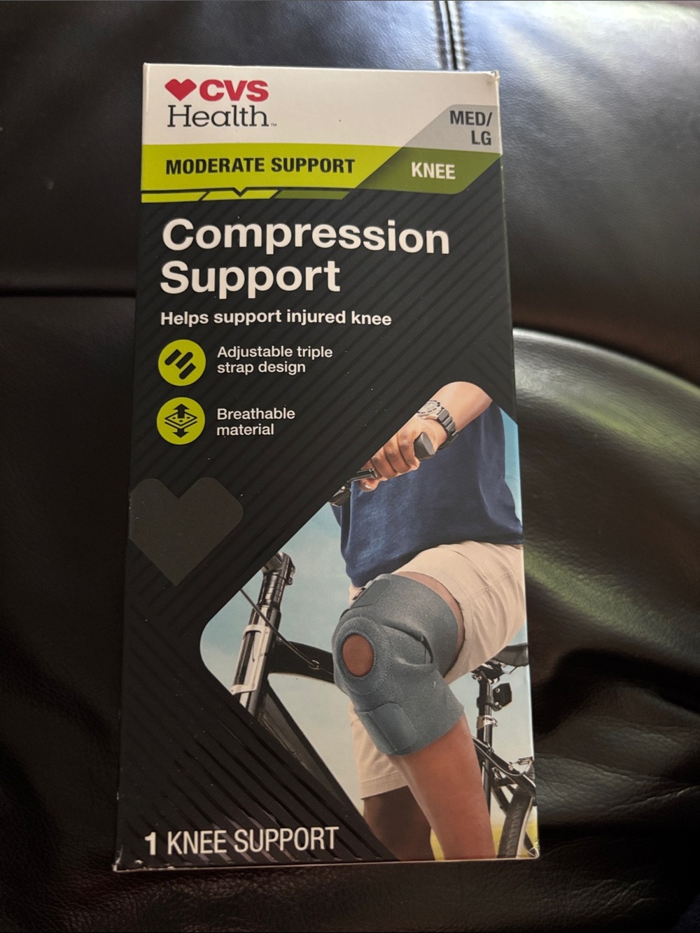 CVS Health Moderate Support Knee Compression Support - Gray Med/Lg